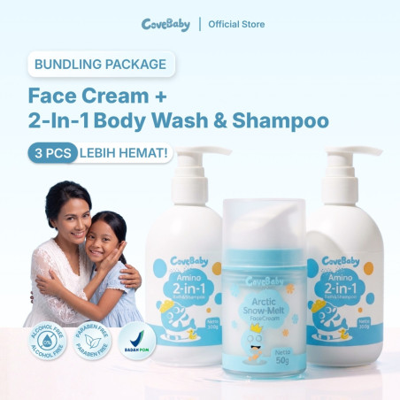 CoveBaby Paket Krim Wajah + Sampo 2in1 Amino