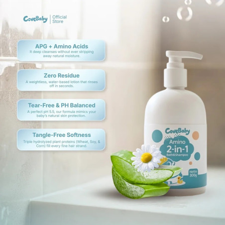 CoveBaby Paket Krim Wajah + Sampo 2in1 Amino