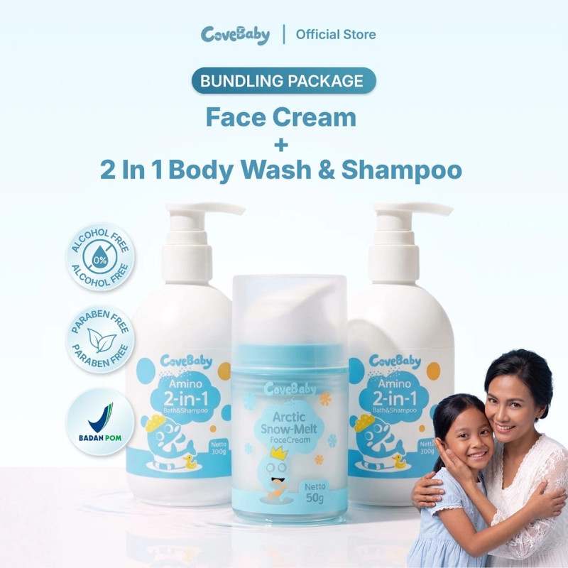 CoveBaby Paket Krim Wajah + Sampo 2in1 Amino