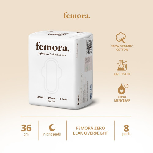FEMORA Zero Leak Overnight | Sanitary Pad 360mm