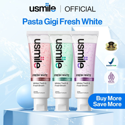 Usmile Pasta Gigi Fresh White Odol Parfum