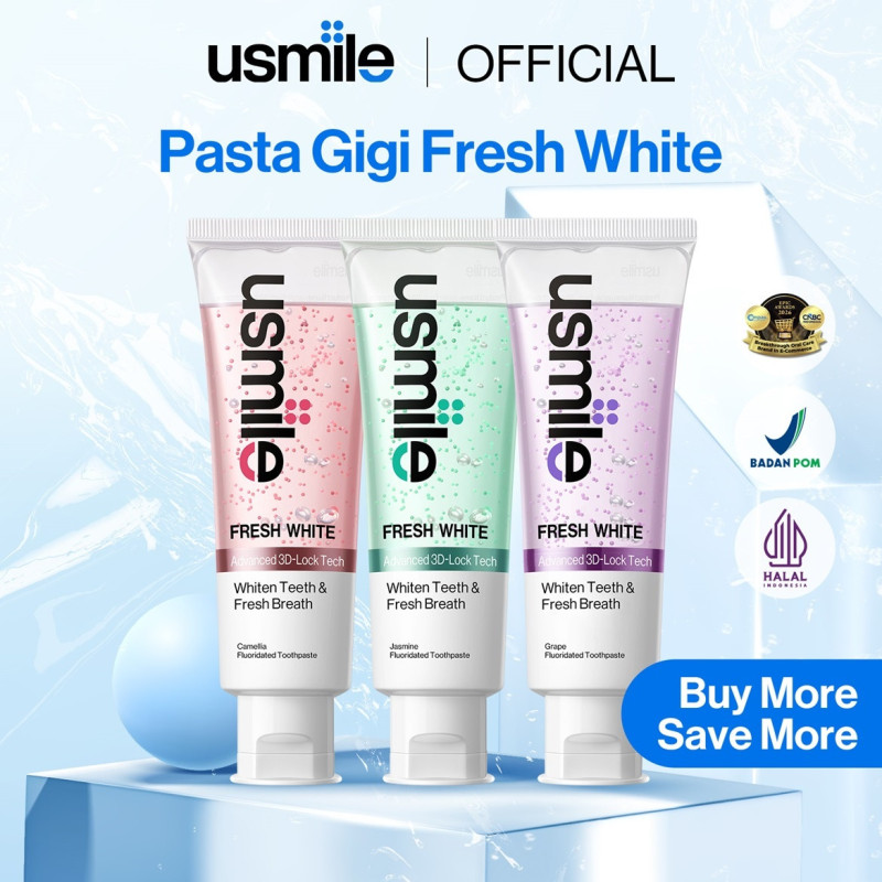 Usmile Pasta Gigi Fresh White Odol Parfum